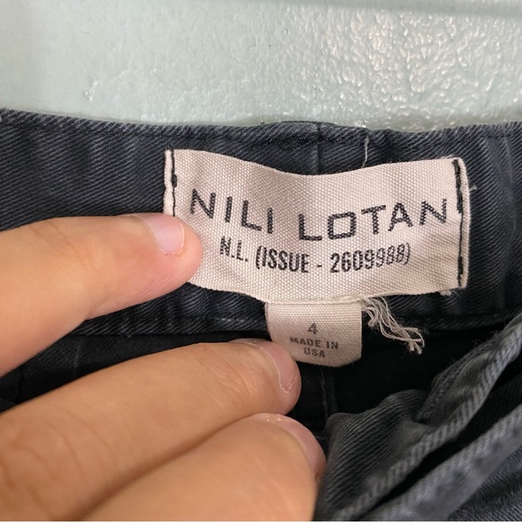 Nili Lotan Shon Pant Barrel Bow Leg Size 4 Slouchy In Carbon Black - Picture 5 of 8